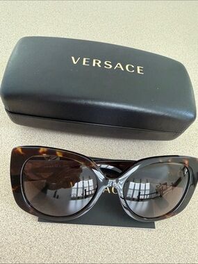 Versace Brown Tortoiseshell Cat-Eye Sunglasses